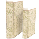 Botany Book Box Set of 2 | Vintage Book Shaped Storage Stash Trinket Boxes Vintage Book Box Stash Trinket Storage | Decorative Book-Shaped Storage