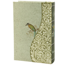 Rainforest Bird & Florals Book Box | Vintage Book Shaped Storage Stash Trinket Box Vintage Book Box Stash Trinket Storage | Decorative Book-Shaped Storage