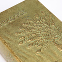 Peacock Metallic Gold Vintage Book Box | Faux Leather Wrap Book Shaped Storage Stash Trinket Box Vintage Book Box Stash Trinket Storage | Decorative Book-Shaped Storage