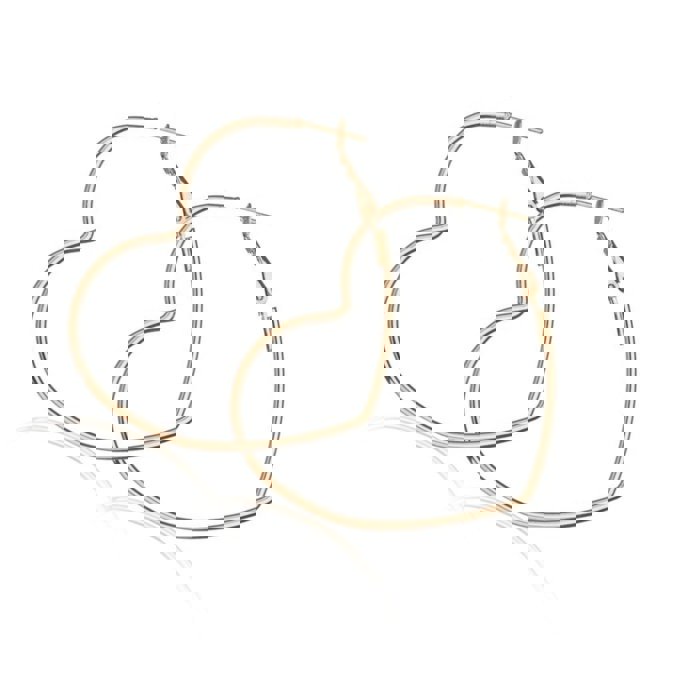 Heart Hoop Earrings Silver or Gold