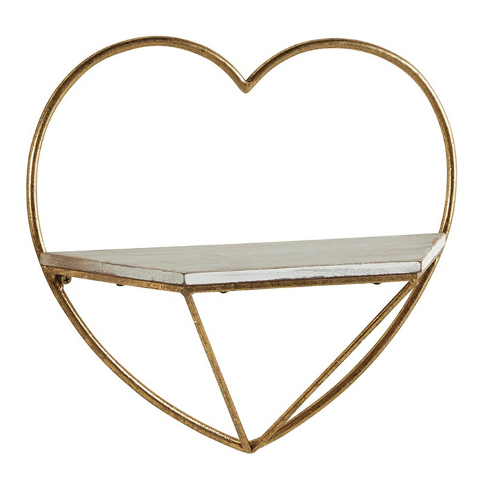 Floating Metal Wall Shelf, Gold Frame Minimalist Decor