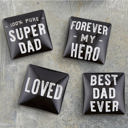 Super Dad Square Glass Magnet Set in a Gift Box Father's Day Jane Exclusive Extravaganza