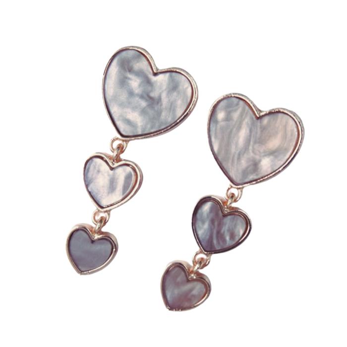 Heart Hoop Earrings Silver or Gold