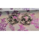 Mushroom Wreath Heart Hoop Earrings Silver or Gold