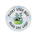 Plant Lady But Also Cat Lady Round Individual Vinyl Stickers for Water Bottle, Tumbler, Laptop Case - Funny and Cute Designs