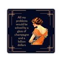 Glass of Champagne and a Billion Dollars Individual Vinyl Stickers for Water Bottle, Tumbler, Laptop Case - Funny and Cute Designs
