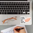 I'm Sorry My People Don't Season Their Food Funny Individual Vinyl Stickers for Water Bottle, Tumbler, Laptop Case - Funny and Cute Designs