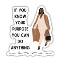 If You Know Your Purpose You Can Do Anything Motivational Individual Vinyl Stickers for Water Bottle, Tumbler, Laptop Case - Funny and Cute Designs