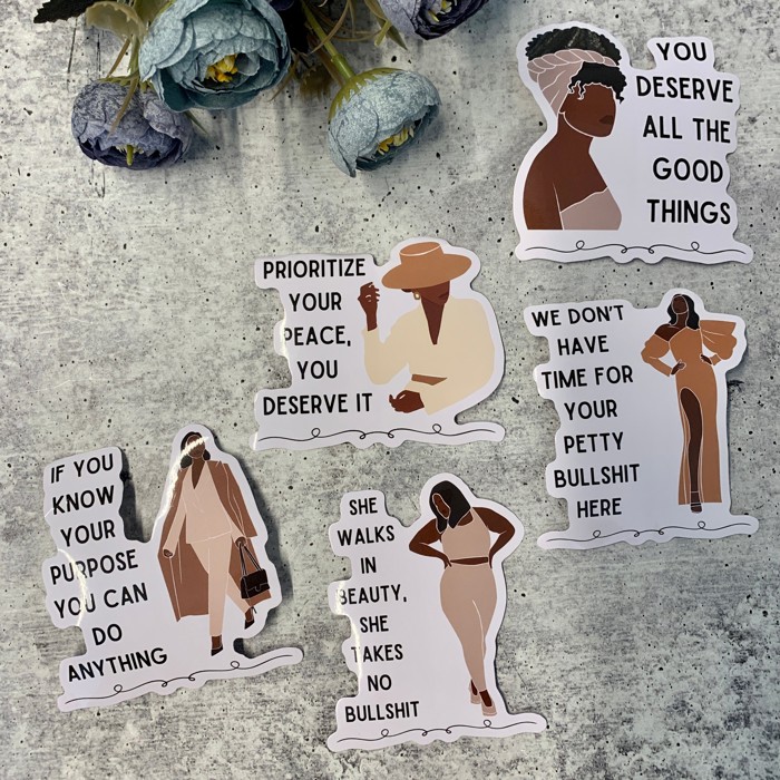 Individual Vinyl Stickers for Water Bottle, Tumbler, Laptop Case - Funny and Cute Designs