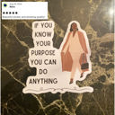 If You Know Your Purpose You Can Do Anything Motivational Individual Vinyl Stickers for Water Bottle, Tumbler, Laptop Case - Funny and Cute Designs