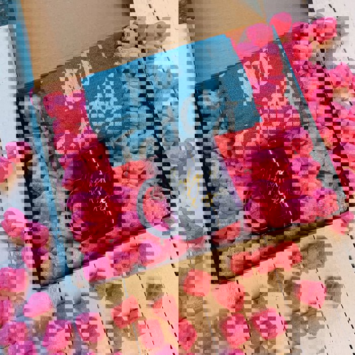 Lady of Leisure Gift Box with Compostable Pink Heart Packing Peanuts