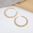 Gold Regal Queen Textured Hoop Earrings (Gold or Silver)