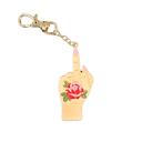 Vintage Hand w/ Rose Tattoo Enamel Keychain or Bag Charm Middle Finger Stud Earrings in Gold or Silver and Key Ring