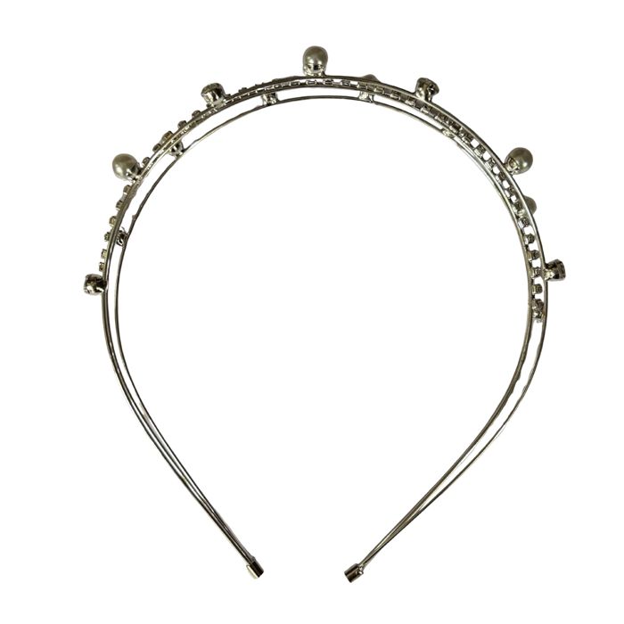 Three Strand Jeweled Headband Tiara | Party or Bridal Hair Accessory [Available in Gold or Silver]