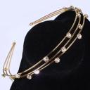 Gold Three Strand Jeweled Headband Tiara | Party or Bridal Hair Accessory [Available in Gold or Silver]