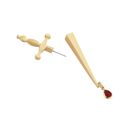 Gold Sword Maiden Single Stabby Earring in Gold or Silver | 3.5" Long Dagger Earrings for Feminists, Goths
