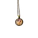 Bronze Frida Cabochon Pendant Necklace in Aged Bronze or Black