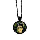 Black Frida Cabochon Pendant Necklace in Aged Bronze or Black