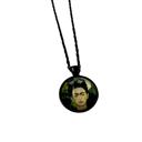Black Frida Cabochon Pendant Necklace in Aged Bronze or Black