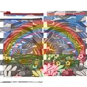 Rainbow and Sunrise Double-sided Zipper Pouch | Recycled Material Wallet Organizer | 9.50" x 7" Multipurpose Zipper Bags – Jumbo Pouches, Wallets & Coin Purses