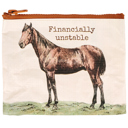 Financially Unstable Double-Sided Zipper Wallet | Coin Purse Organizer Pouch | 5.25" x 4.25" Multipurpose Zipper Bags – Jumbo Pouches, Wallets & Coin Purses