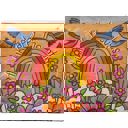 Jumbo Pouch Think Happy Thoughts Zipper Folder in Rainbow and Flowers Design | 14.25" x 10" Multipurpose Zipper Bags – Jumbo Pouches, Wallets & Coin Purses