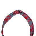 Knotted Headband in Grey/Red Pom Braid and Knotted Headbands | Nylon Hairband Hair Accessory | Workout Headband Packs and Singles