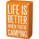 Life Is Better Camping Box Sign and Socks Giftable Set Cute and Cozy Accessories | Christmas Holiday Gift Ideas - Stocking Stuffers Under $15