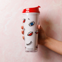 Wink Double Wall Mug Coffee Tumbler Cute and Cozy Accessories | Christmas Holiday Gift Ideas - Stocking Stuffers Under $15