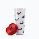 Wink Double Wall Mug Coffee Tumbler Cute and Cozy Accessories | Christmas Holiday Gift Ideas - Stocking Stuffers Under $15