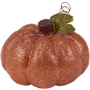 Orange Glitter Disco Pumpkins - Velvet Decor Pumpkins for Halloween - Glitter Neon Flocked Indoor Halloween Decorations