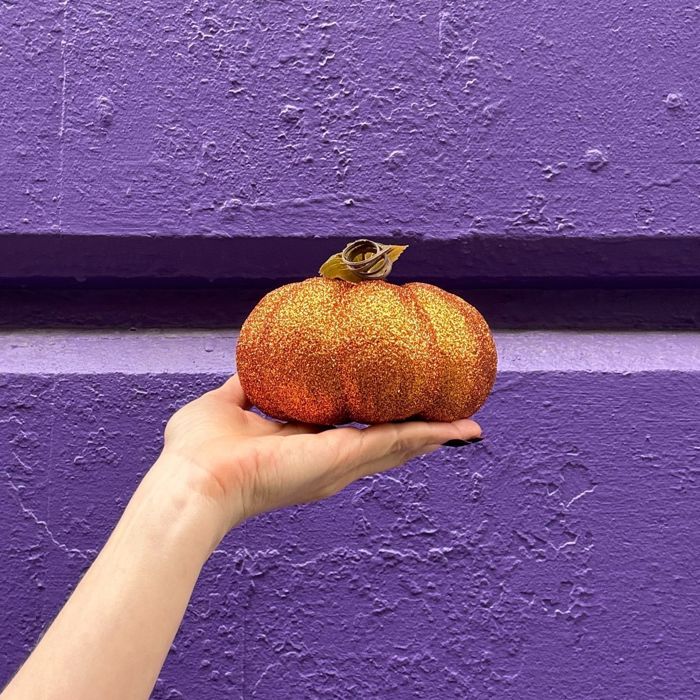 Disco Pumpkins - Velvet Decor Pumpkins for Halloween - Glitter Neon Flocked Indoor Halloween Decorations
