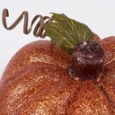 Orange Glitter Disco Pumpkins - Velvet Decor Pumpkins for Halloween - Glitter Neon Flocked Indoor Halloween Decorations