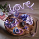 4 Pack Satin Hair Tie Pack in Navy / Purple / Lilac / Sky Blue Spa Stocking Stuffers Under $15
