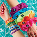 4 Pack Satin Hair Tie Pack in Navy / Purple / Lilac / Sky Blue Spa Stocking Stuffers Under $15