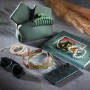 4 Pack Satin Hair Tie Pack in Olive / Sage / Mint / Camo  Spa Stocking Stuffers Under $15