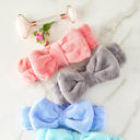 Gray Plush Bow Spa Headband  Spa Stocking Stuffers Under $15