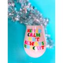 Never Calm Always Bright JUMBO 30 Oz Stemless Wine Glass Cute Christmas Wine Glasses - Sold Individually for Gifting or Collect a Whole Set