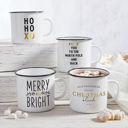 HO HO XO  HO HO XO Enamel Gift Mug | 24oz Holiday Camp Mug | Christmas Coffee or Cocoa Cup