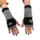 Black Bird Applique Arm Warmers | Fingerless Gloves in Black, Pink, or Green
