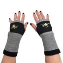 Black Bird Applique Arm Warmers | Fingerless Gloves in Black, Pink, or Green