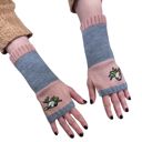 Pink Bird Applique Arm Warmers | Fingerless Gloves in Black, Pink, or Green