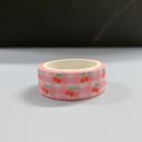 Pink Gingham Cherries Y2K Dopamine Washi Tape | Aesthetic Cherry & Tulip Decorative Masking Tape