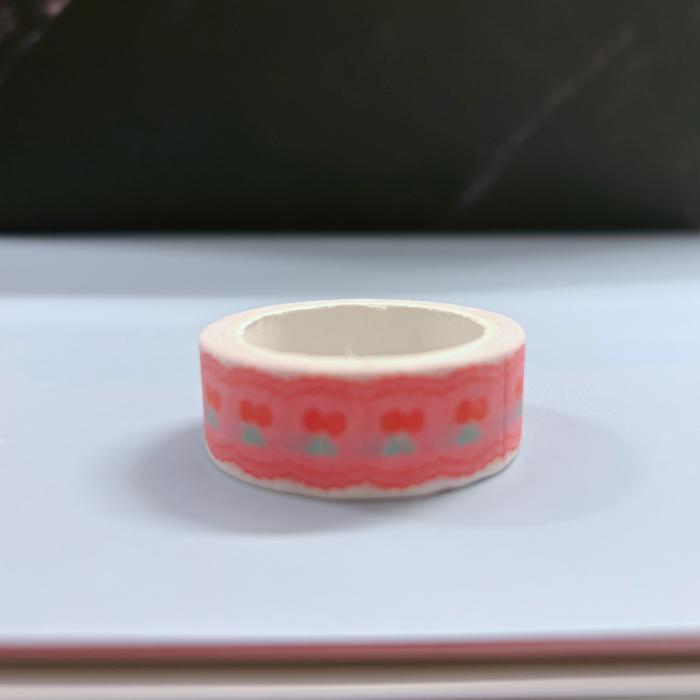Y2K Dopamine Washi Tape | Aesthetic Cherry & Tulip Decorative Masking Tape