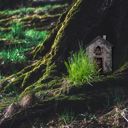 Ivy Cottage  Mini Fairy Door | 4" Tall Faux Faerie Elf Door Outdoor Garden Decor