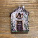 Ivy Cottage  Mini Fairy Door | 4" Tall Faux Faerie Elf Door Outdoor Garden Decor
