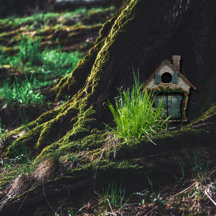 Mini Fairy Door | 4" Tall Faux Faerie Elf Door Outdoor Garden Decor