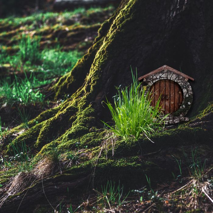 Mini Fairy Door | 4" Tall Faux Faerie Elf Door Outdoor Garden Decor