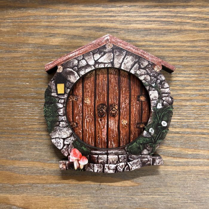 Mini Fairy Door | 4" Tall Faux Faerie Elf Door Outdoor Garden Decor