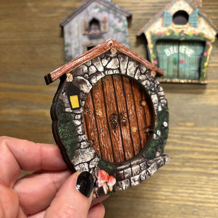 Mini Fairy Door | 4" Tall Faux Faerie Elf Door Outdoor Garden Decor